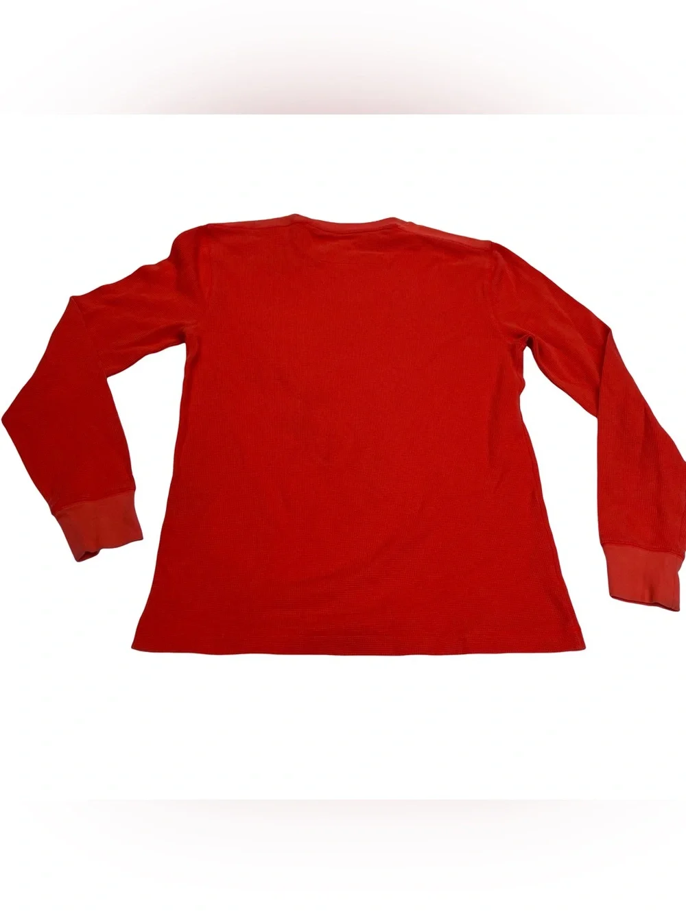 Banana Republic Mens Medium Red Waffle Knit Thermal Long Sleeve Shirt Crewneck T